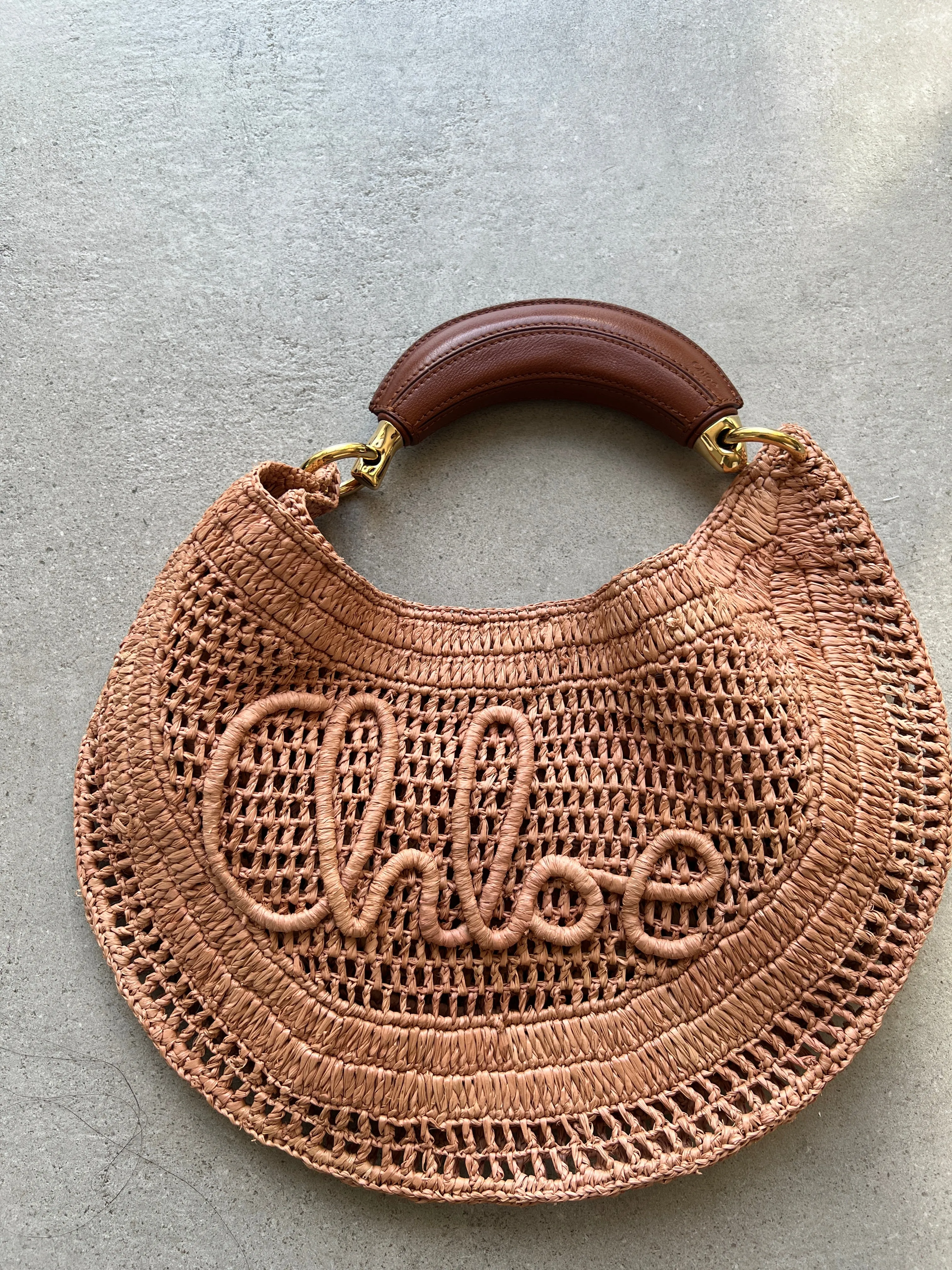 Chloé Bags Banana Raffia Hobo, Beige