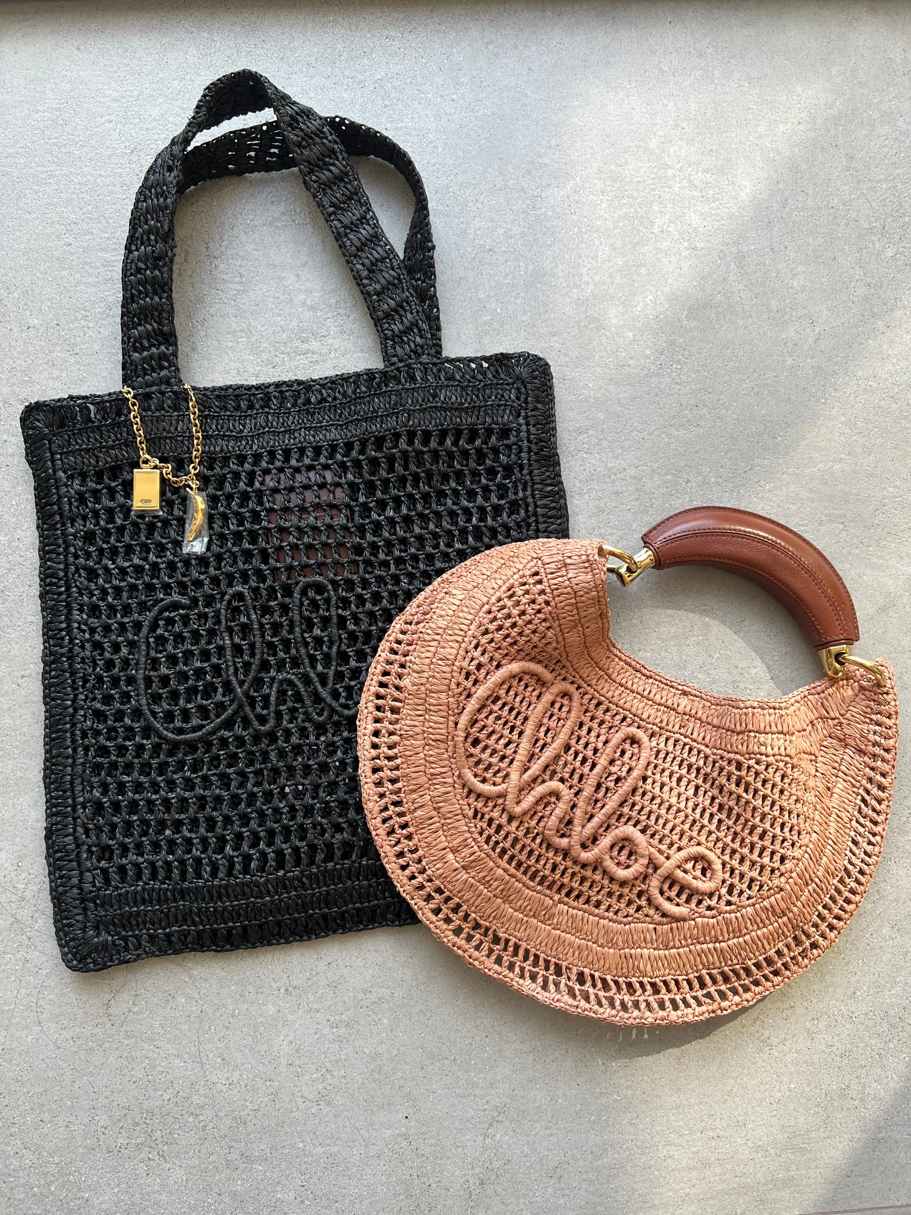Chloé Bags Banana Raffia Hobo, Beige