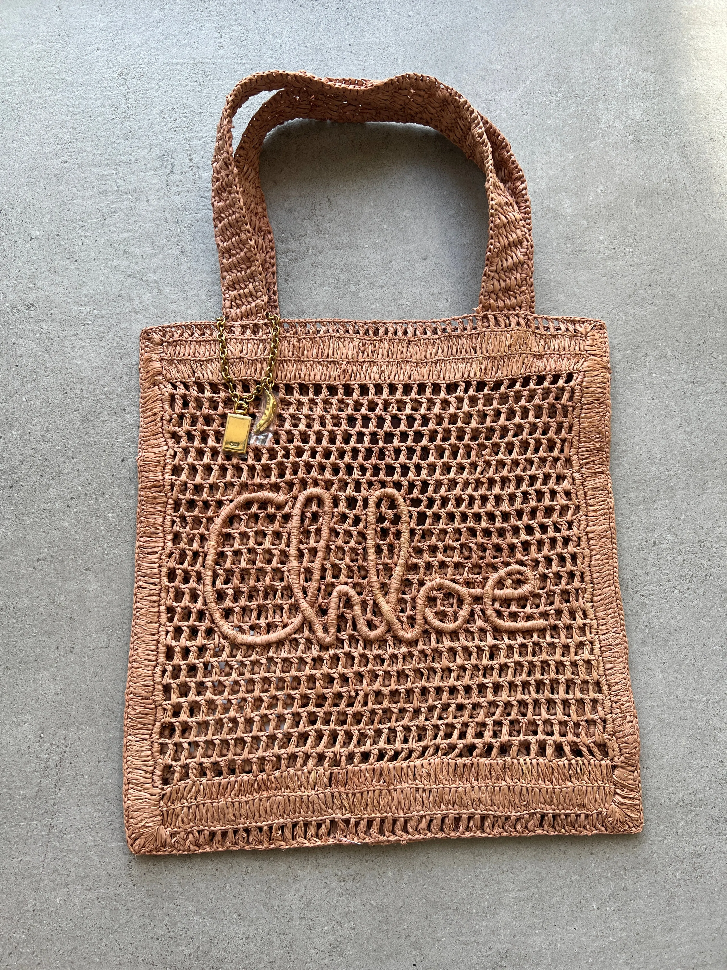 Chloé Bags Banana Raffia Tote, Beige