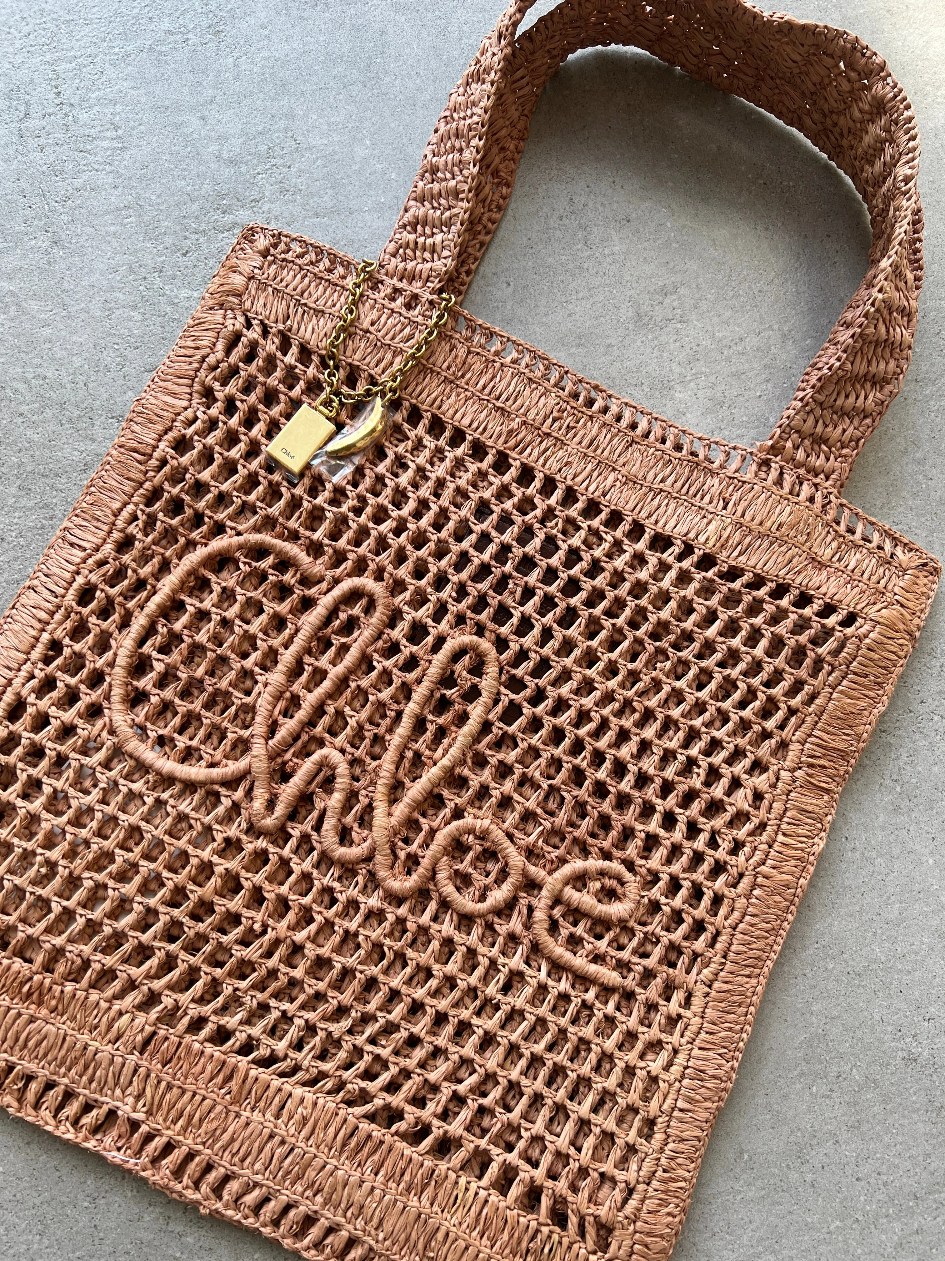 Chloé Bags Banana Raffia Tote, Beige