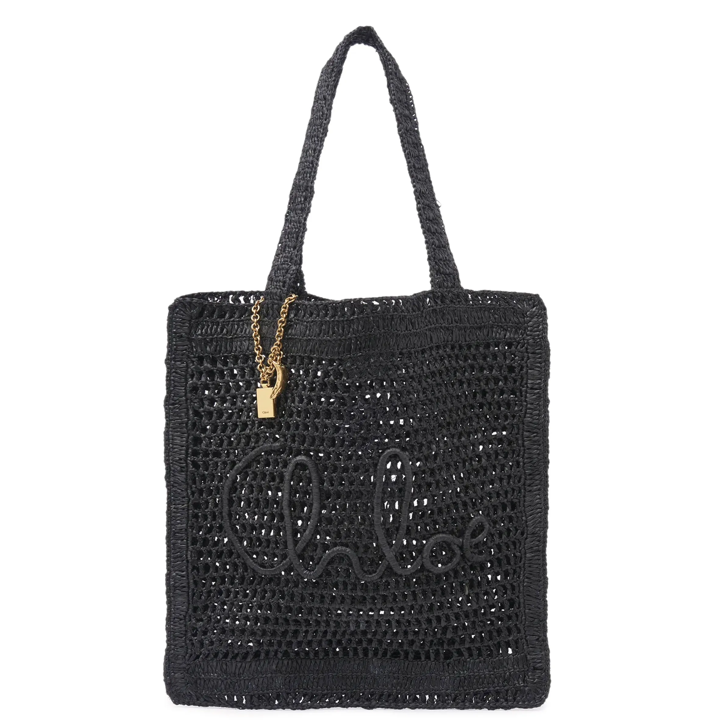 Chloé Bags Banana Raffia Tote, Black