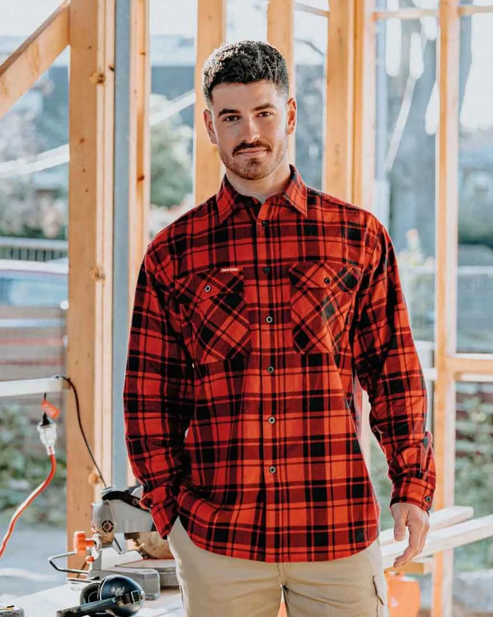 Clothing Hard-Yakka Hard Yakka Mens Lightweight Check Flannel Shirt