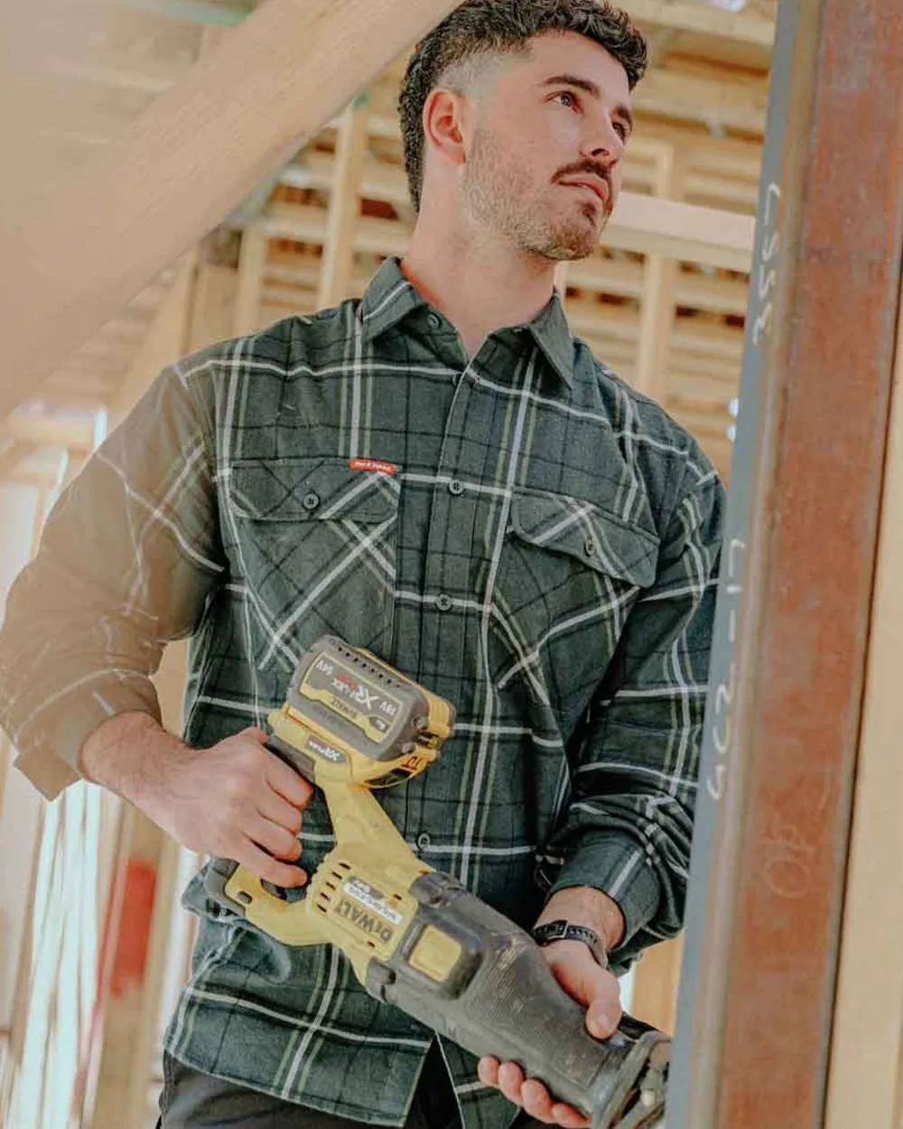 Clothing Hard-Yakka Hard Yakka Mens Lightweight Check Flannel Shirt