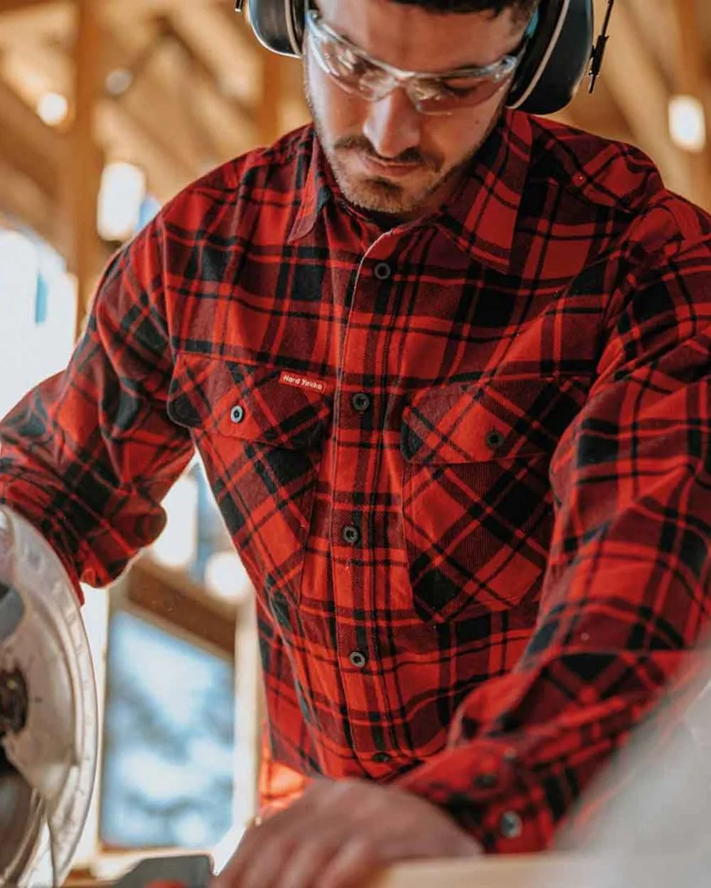 Clothing Hard-Yakka Hard Yakka Mens Lightweight Check Flannel Shirt