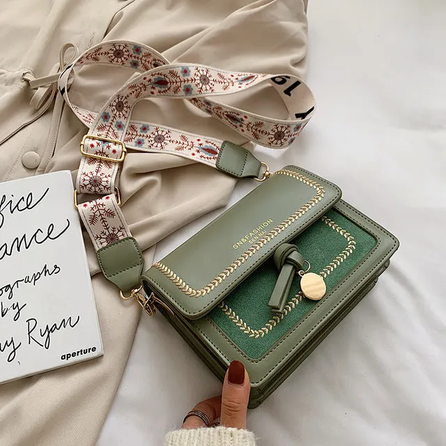 Contrast color Leather Crossbody Bags For Women 2019 Travel Handbag Fashion Simple Shoulder Messenger Bag Ladies Cross Body Bag Fashion Nova Bags