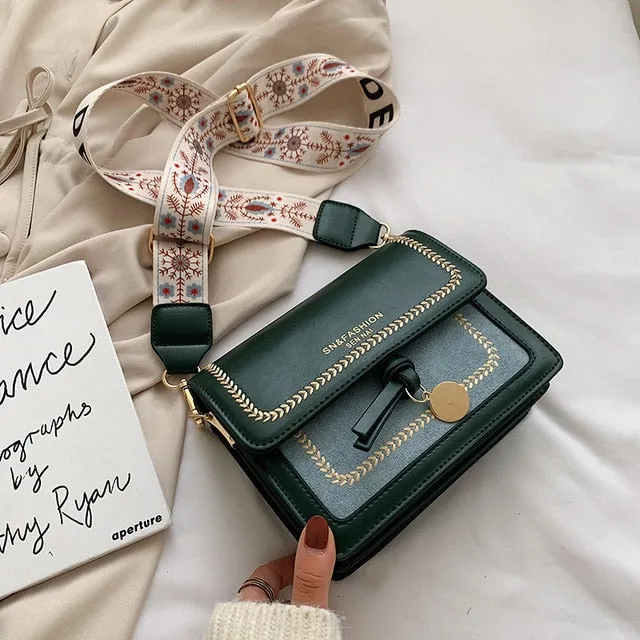 Contrast color Leather Crossbody Bags For Women 2019 Travel Handbag Fashion Simple Shoulder Messenger Bag Ladies Cross Body Bag Fashion Nova Bags