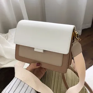 Contrast color Leather Crossbody Bags For Women 2020 Travel Handbag Fashion Simple Shoulder Messenger Bag Ladies Cross Body Bag Fashion Nova Bags