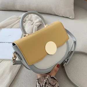 Contrast color Leather Crossbody Bags For Women 2020 Travel Handbag Fashion Simple Shoulder Messenger Bag Ladies Cross Body Bag Fashion Nova Bags