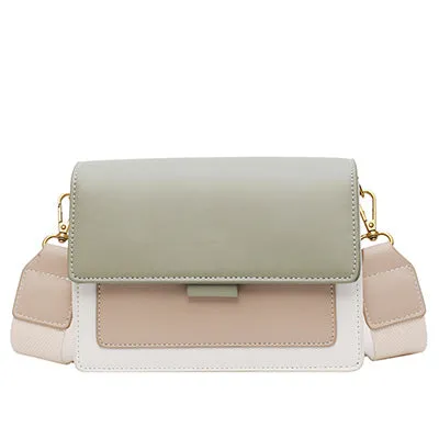 Contrast color Leather Crossbody Bags For Women 2020 Travel Handbag Fashion Simple Shoulder Messenger Bag Ladies Cross Body Bag Fashion Nova Bags
