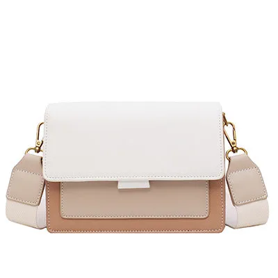 Contrast color Leather Crossbody Bags For Women 2020 Travel Handbag Fashion Simple Shoulder Messenger Bag Ladies Cross Body Bag Fashion Nova Bags