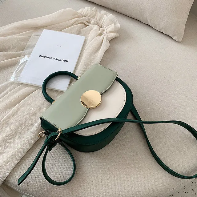 Contrast color Leather Crossbody Bags For Women 2020 Travel Handbag Fashion Simple Shoulder Messenger Bag Ladies Cross Body Bag Fashion Nova Bags