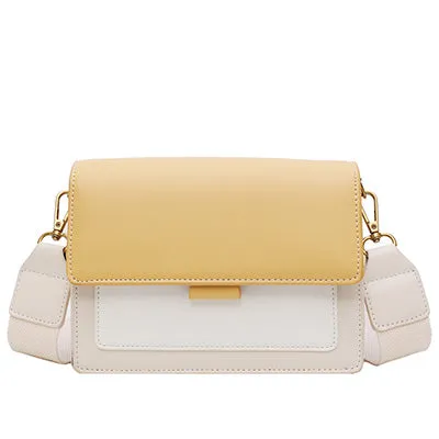 Contrast color Leather Crossbody Bags For Women 2020 Travel Handbag Fashion Simple Shoulder Messenger Bag Ladies Cross Body Bag Fashion Nova Bags