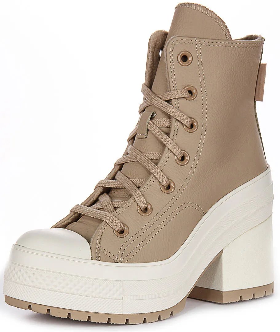 Converse Chuck 70s De Luxe Heel A12345C In Taupe For Unisex Shoes Converse