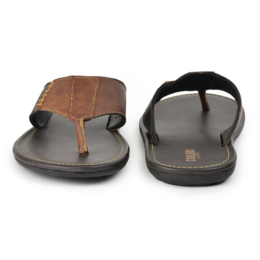 Coolers Casual Tan Slippers For Men AVN-13 By Liberty