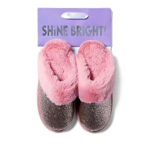 Cozyfoams Women's Glitter Scuff Slipper with Gift Bag