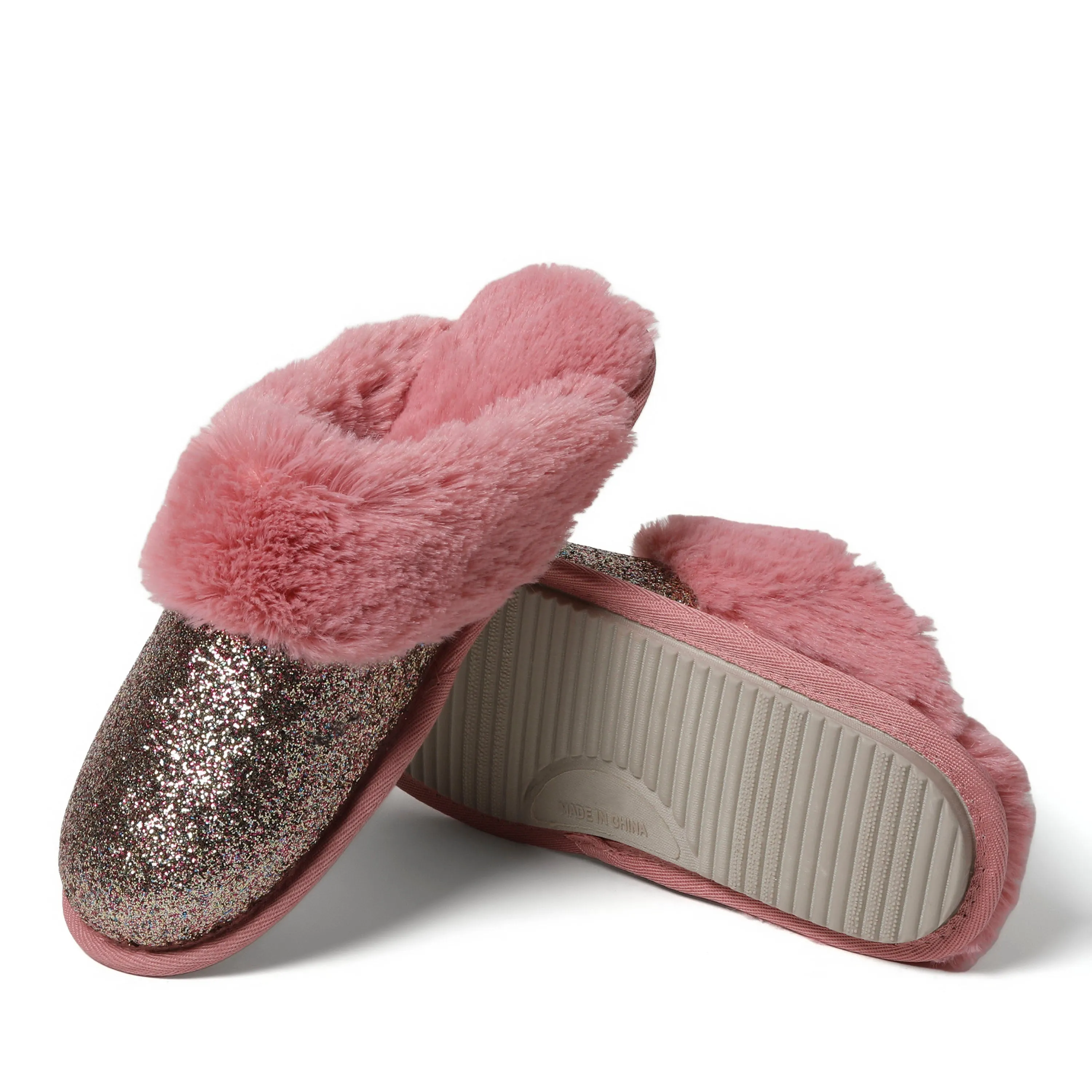 Cozyfoams Women's Glitter Scuff Slipper with Gift Bag