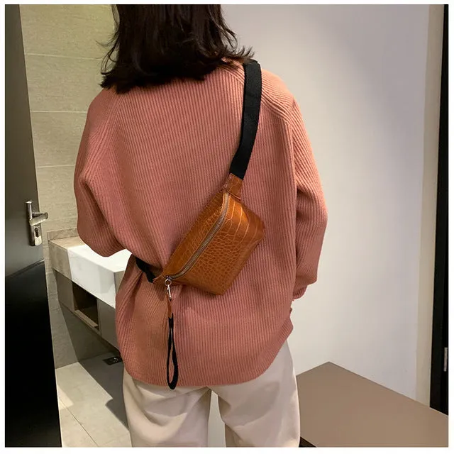 CROWDALE Women bag crocodile multicolor messenger chest bag clutch female Pu leather handbag cross body bag Fashion high quality Fashion Nova Bags