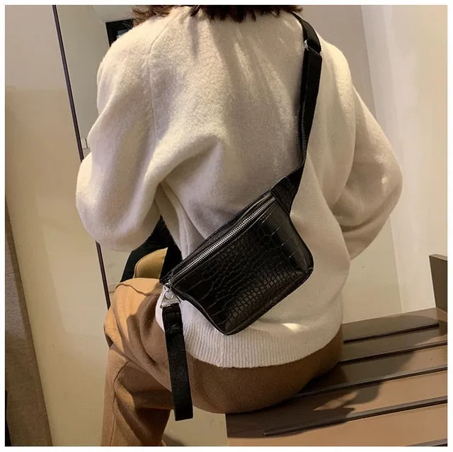 CROWDALE Women bag crocodile multicolor messenger chest bag clutch female Pu leather handbag cross body bag Fashion high quality Fashion Nova Bags