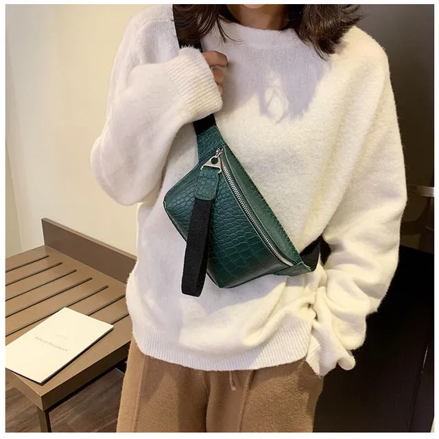 CROWDALE Women bag crocodile multicolor messenger chest bag clutch female Pu leather handbag cross body bag Fashion high quality Fashion Nova Bags