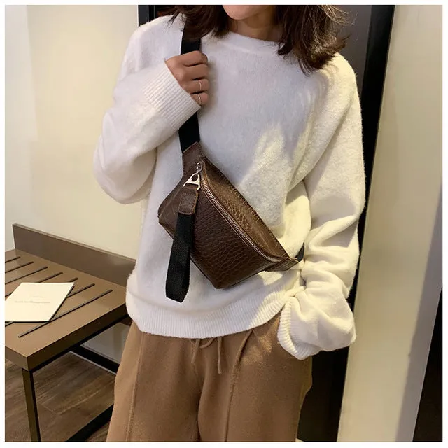 CROWDALE Women bag crocodile multicolor messenger chest bag clutch female Pu leather handbag cross body bag Fashion high quality Fashion Nova Bags