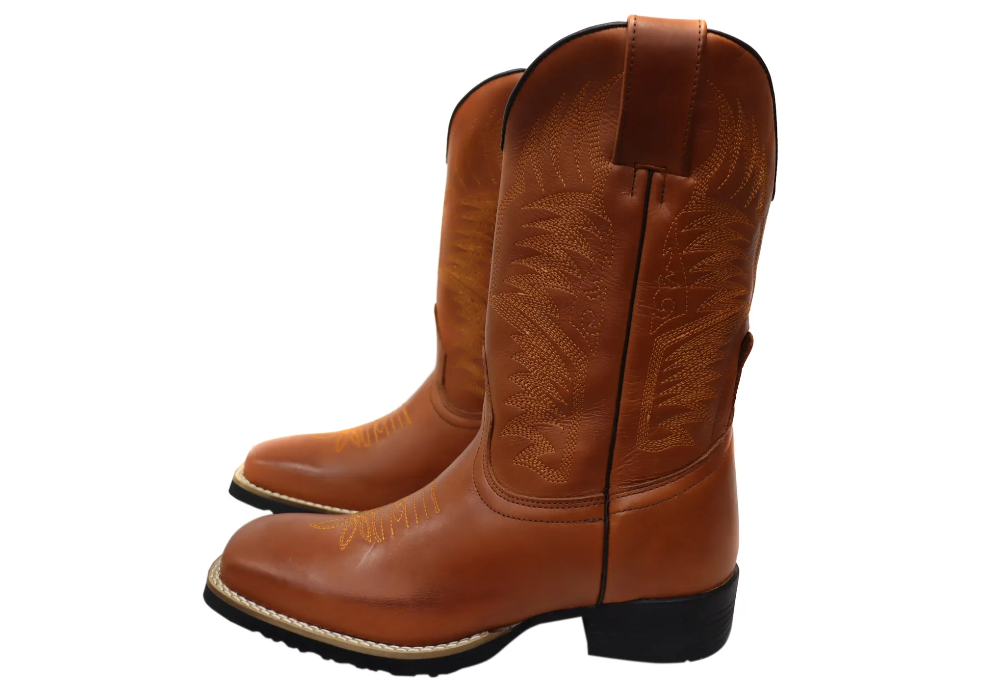 D Milton Houston Mens Leather Comfortable Western Cowboy Boots D Milton Shoes