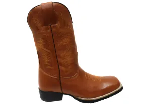 D Milton Houston Mens Leather Comfortable Western Cowboy Boots D Milton Shoes