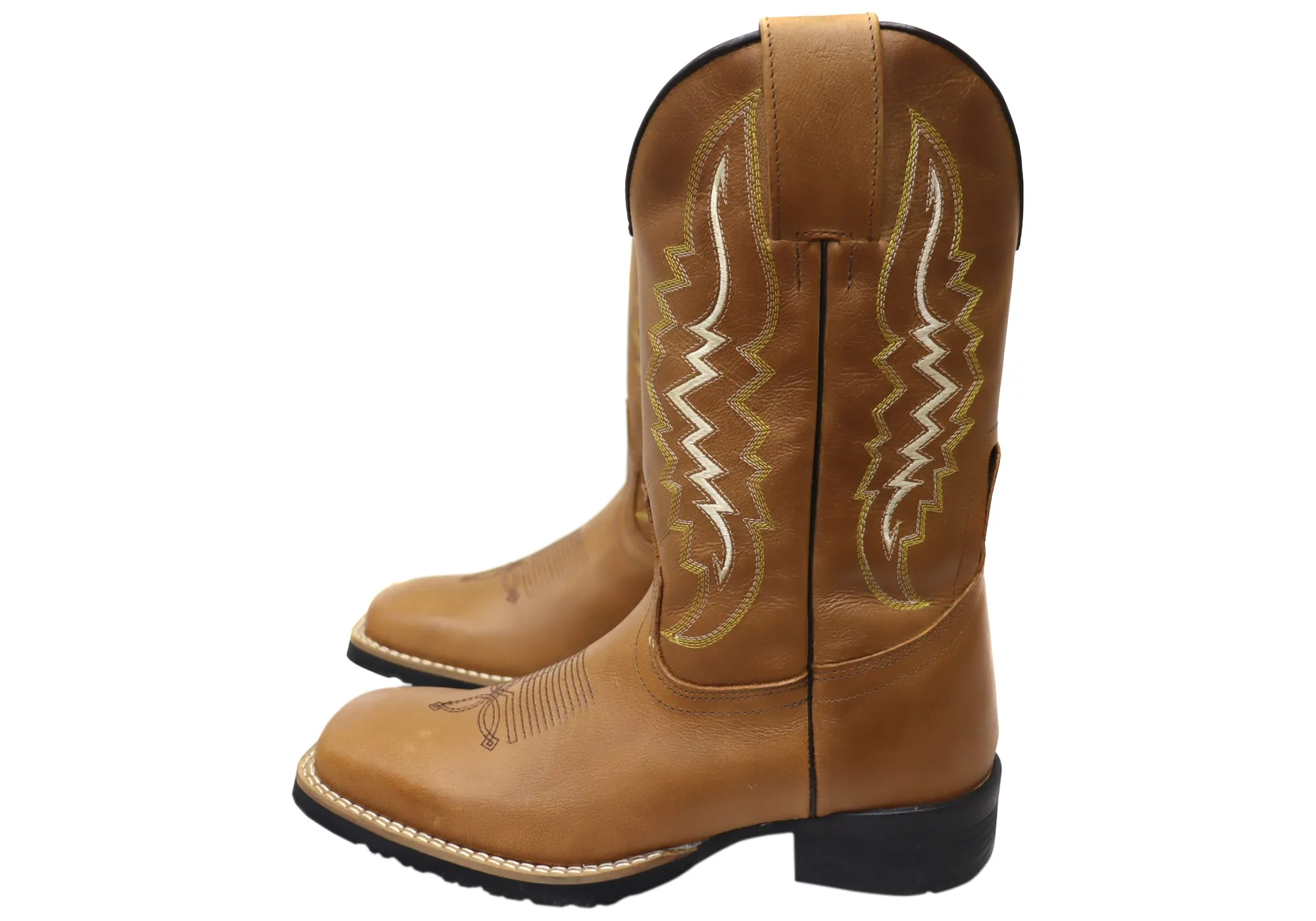 D Milton Meridan Mens Leather Comfortable Western Cowboy Boots D Milton Shoes