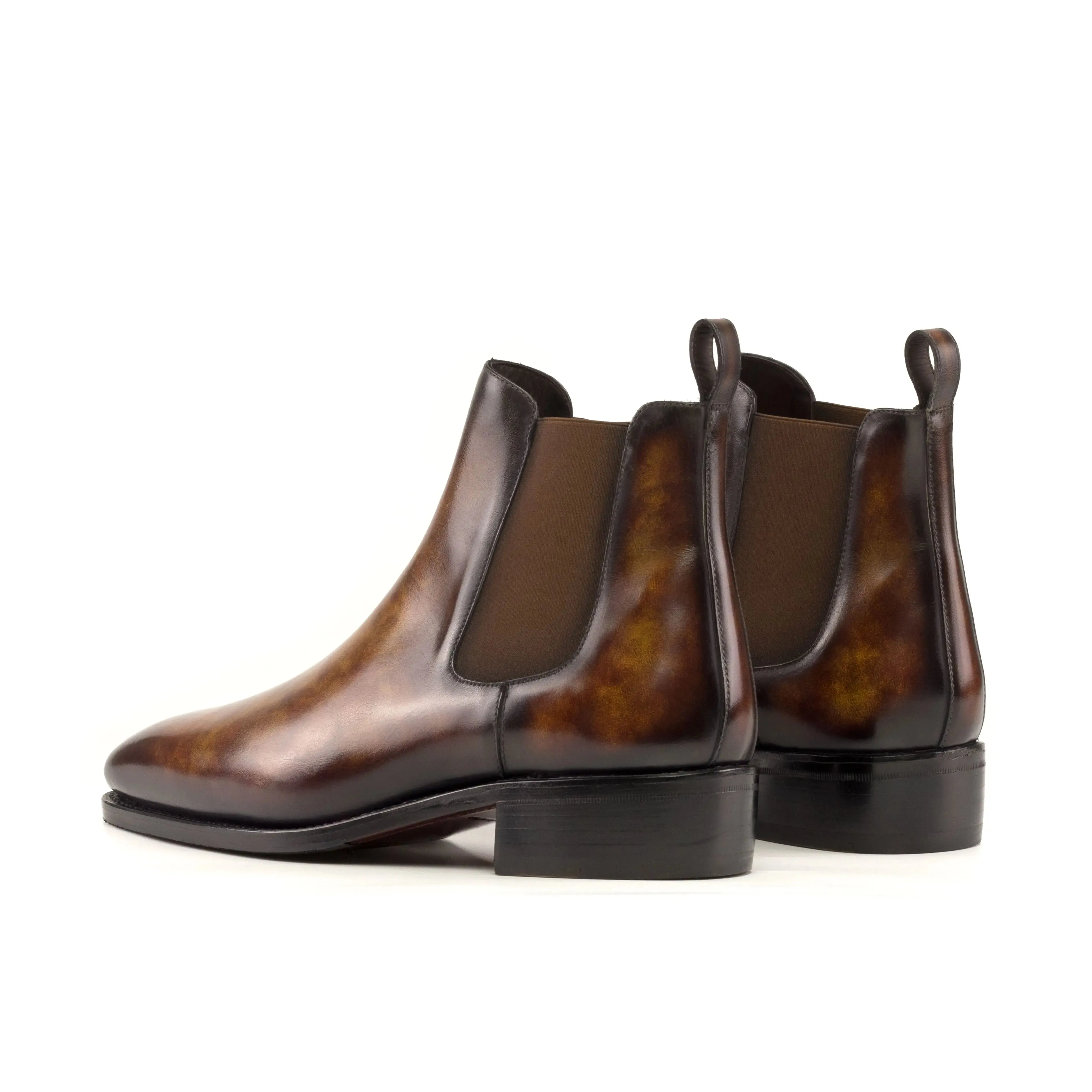 Dapperfam Shoes DapperFam Monza in Fire Men's Hand-Painted Patina Chelsea Boot