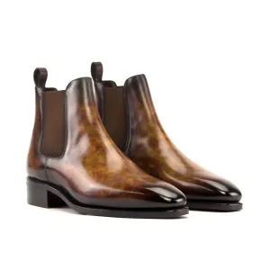 Dapperfam Shoes DapperFam Monza in Fire Men's Hand-Painted Patina Chelsea Boot
