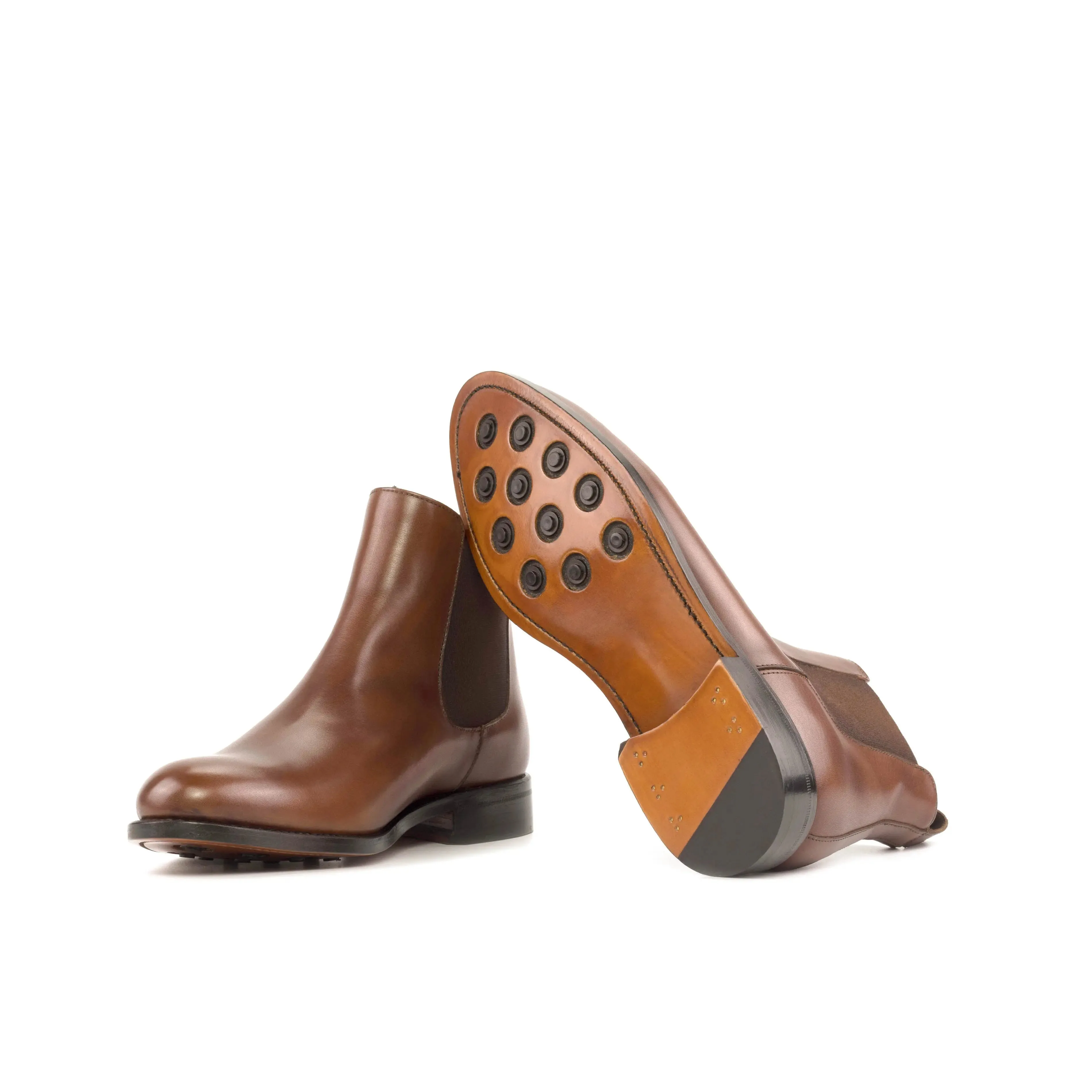 Dapperfam Shoes DapperFam Monza in Med Brown Men's Italian Leather Chelsea Boot