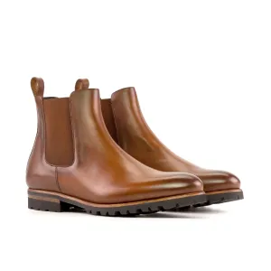 Dapperfam Shoes DapperFam Monza in Med Brown Men's Italian Leather Chelsea Boot