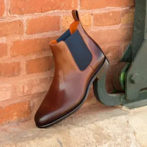 Dapperfam Shoes DapperFam Monza in Med Brown Men's Italian Leather Chelsea Boot