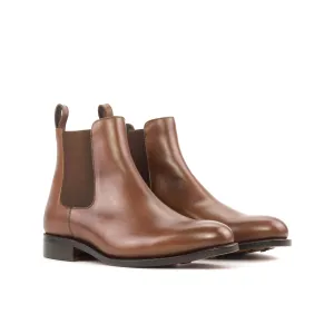 Dapperfam Shoes DapperFam Monza in Med Brown Men's Italian Leather Chelsea Boot