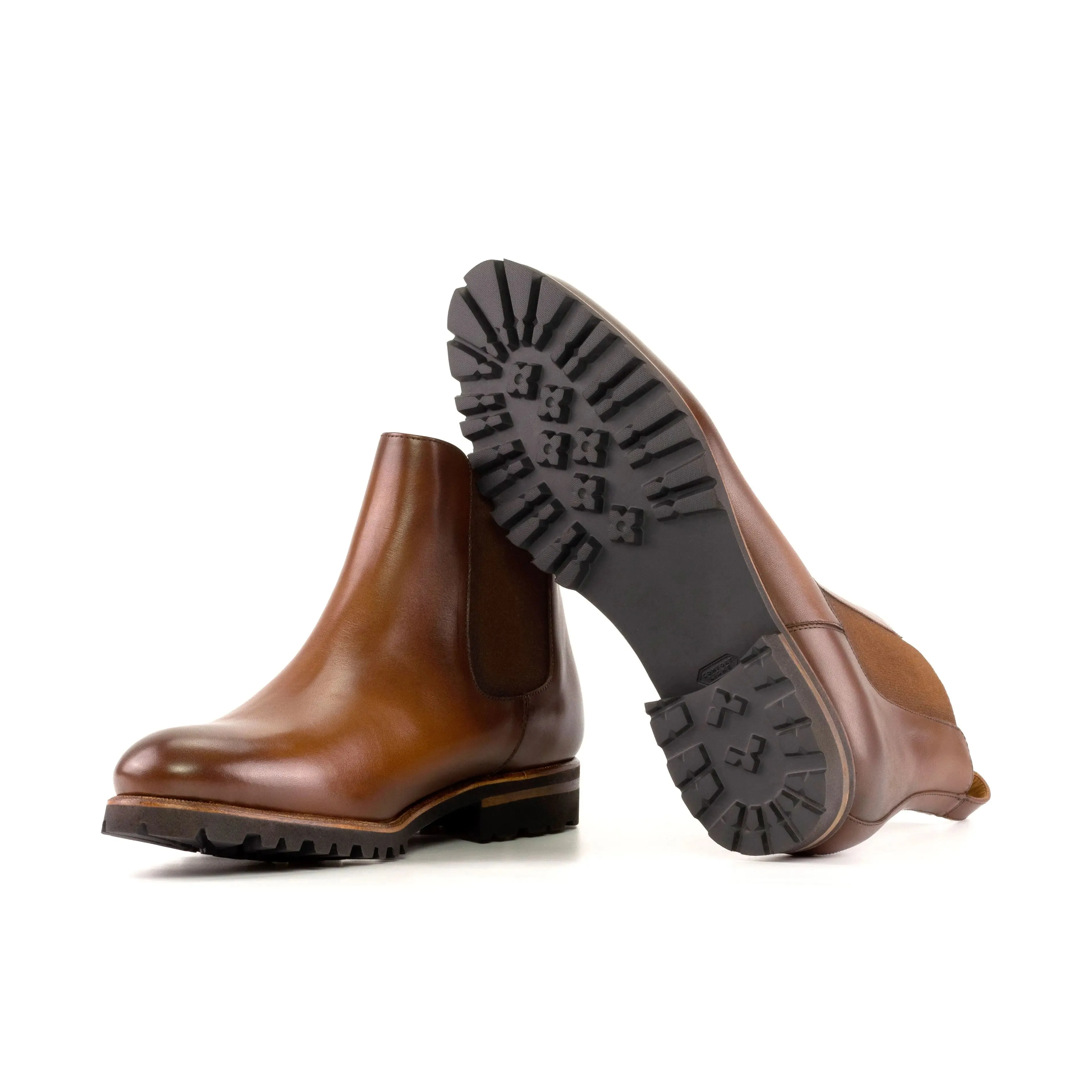 Dapperfam Shoes DapperFam Monza in Med Brown Men's Italian Leather Chelsea Boot