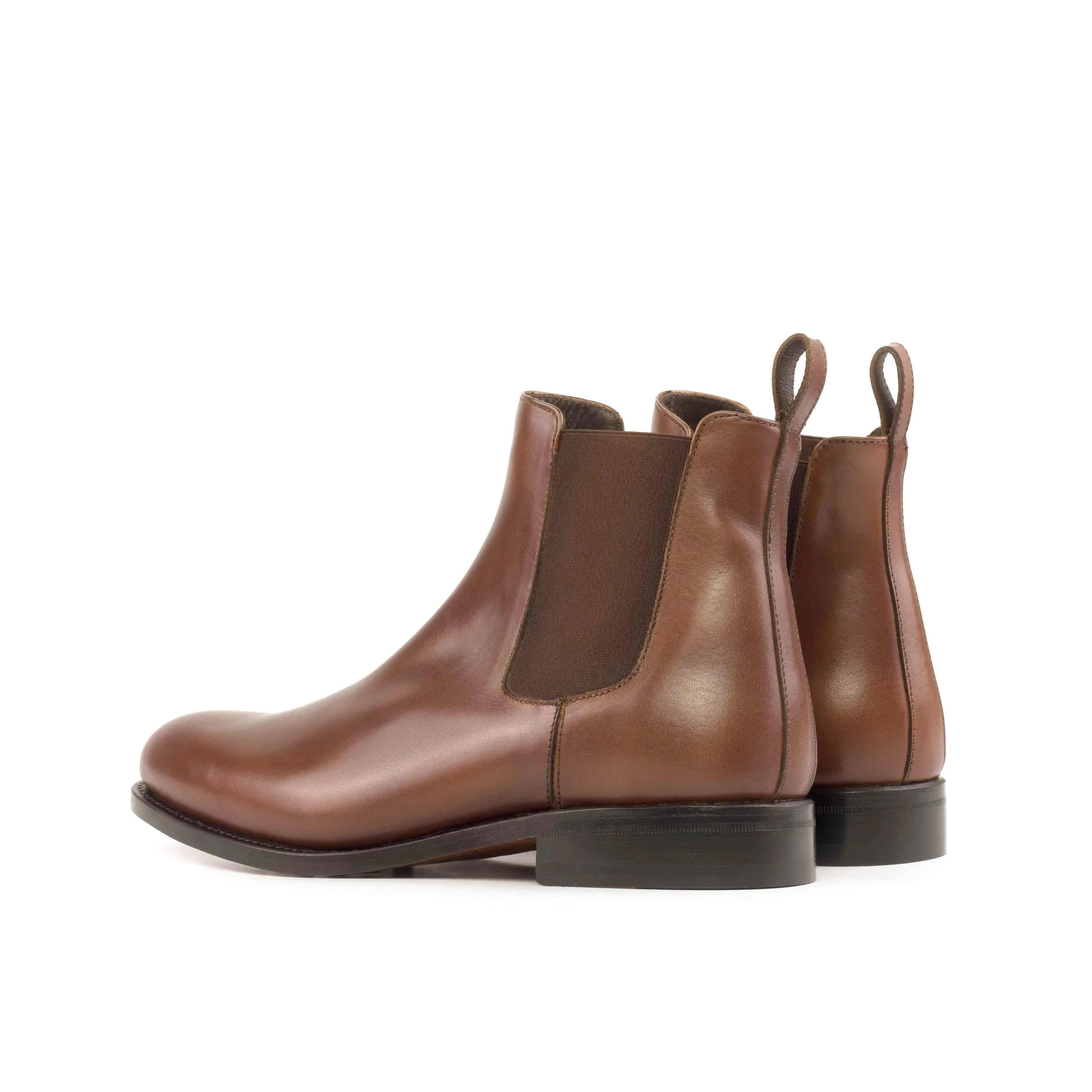 Dapperfam Shoes DapperFam Monza in Med Brown Men's Italian Leather Chelsea Boot