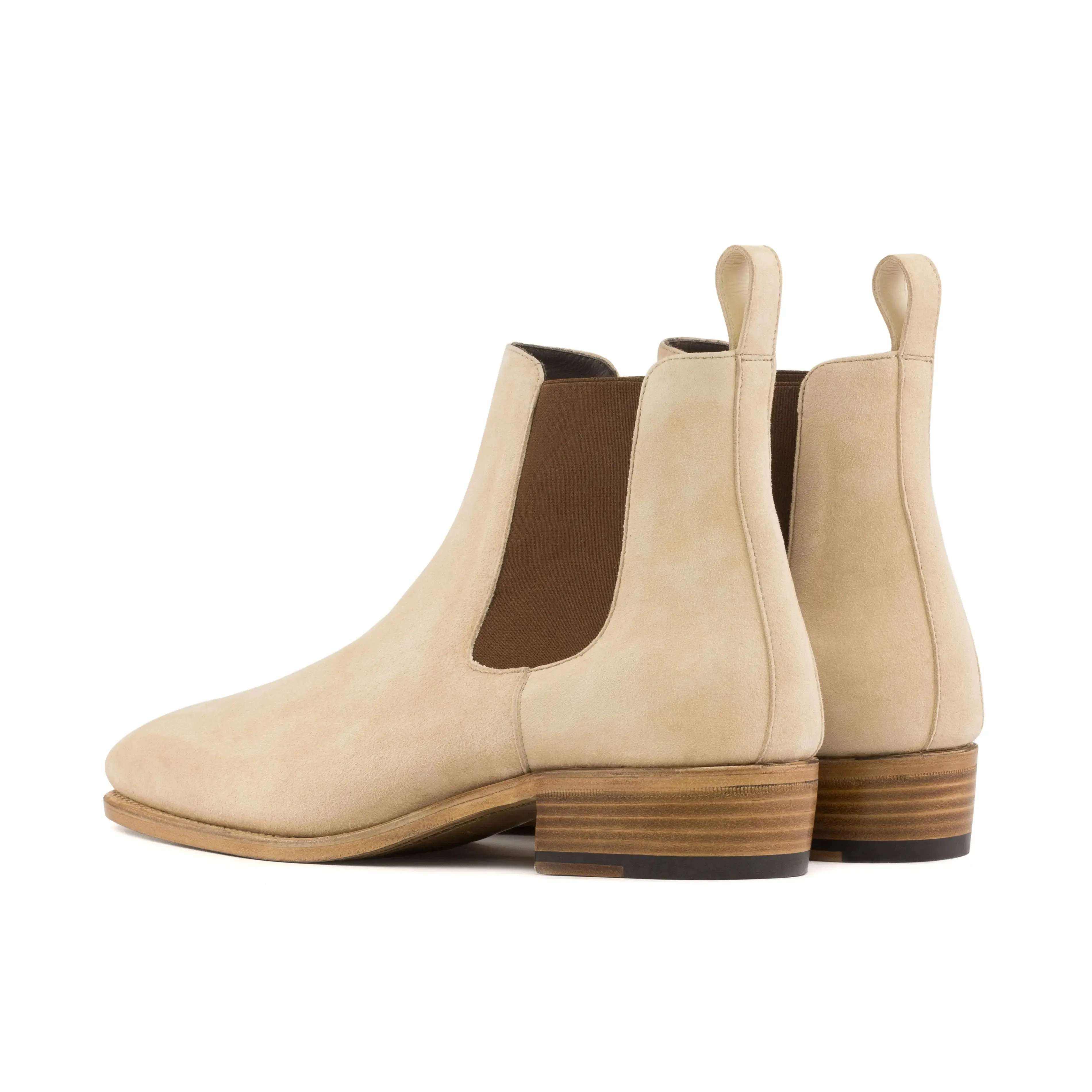 Dapperfam Shoes DapperFam Monza in Taupe Men's Italian Suede Chelsea Boot