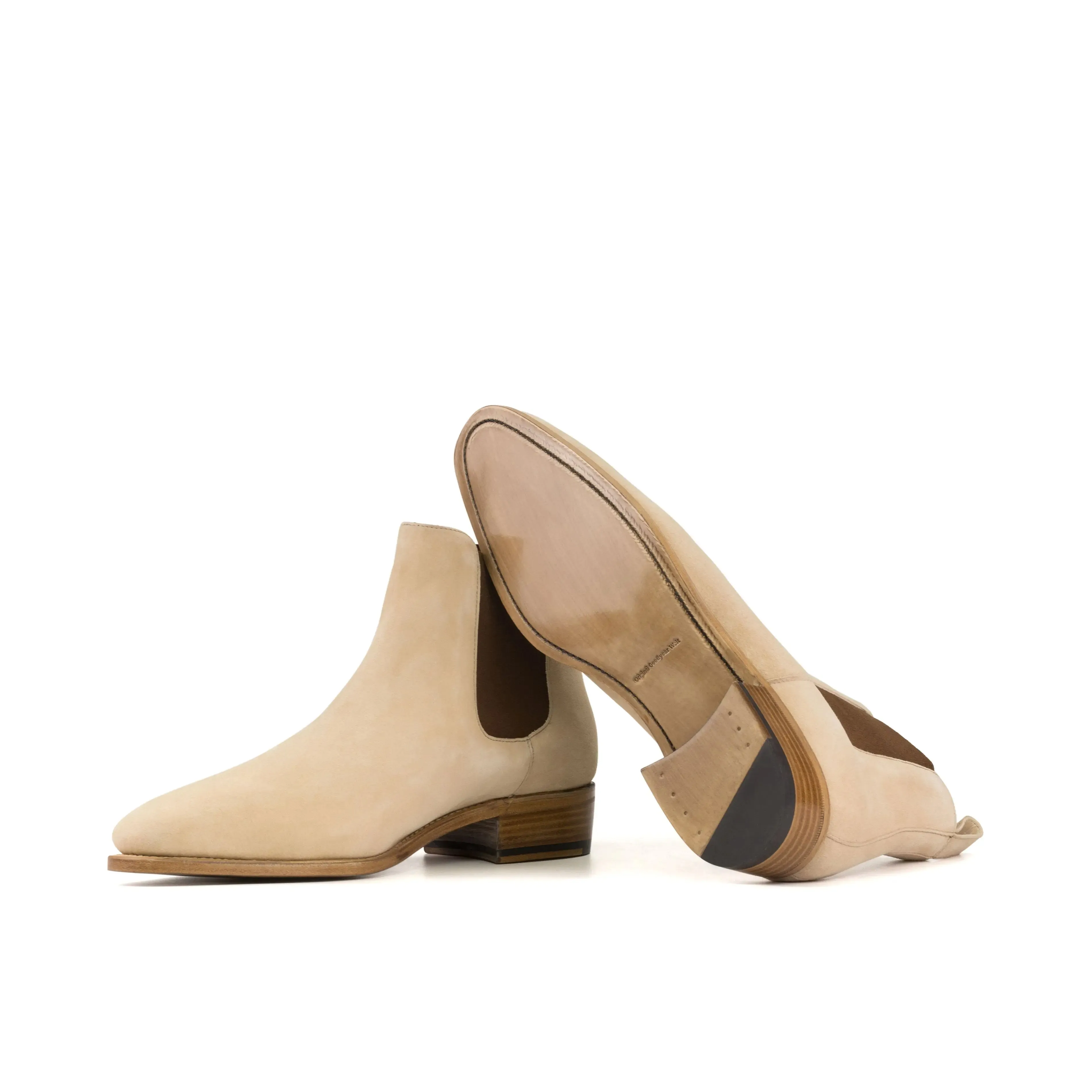 Dapperfam Shoes DapperFam Monza in Taupe Men's Italian Suede Chelsea Boot