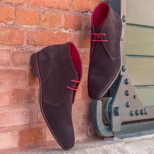Dapperfam Shoes DapperFam Vivace in Dark Brown Men's Lux Suede Chukka