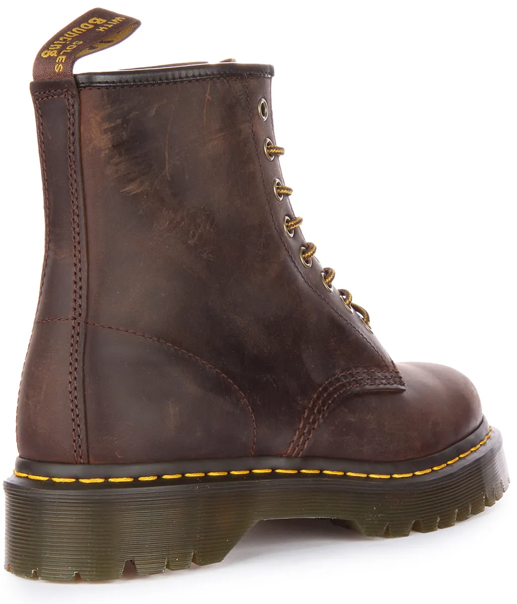Dr Martens 1460 Bex In Dark Brown Greasy Leather Shoes Dr Martens