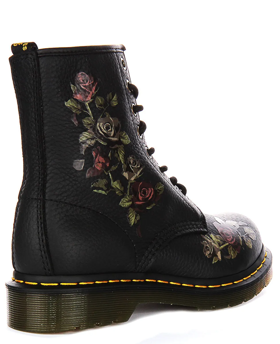 Dr Martens 1460 Decayed Flower In Black For Women Shoes Dr Martens
