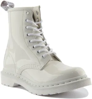 Dr Martens 1460 Mono In White Patent For Women Shoes Dr Martens
