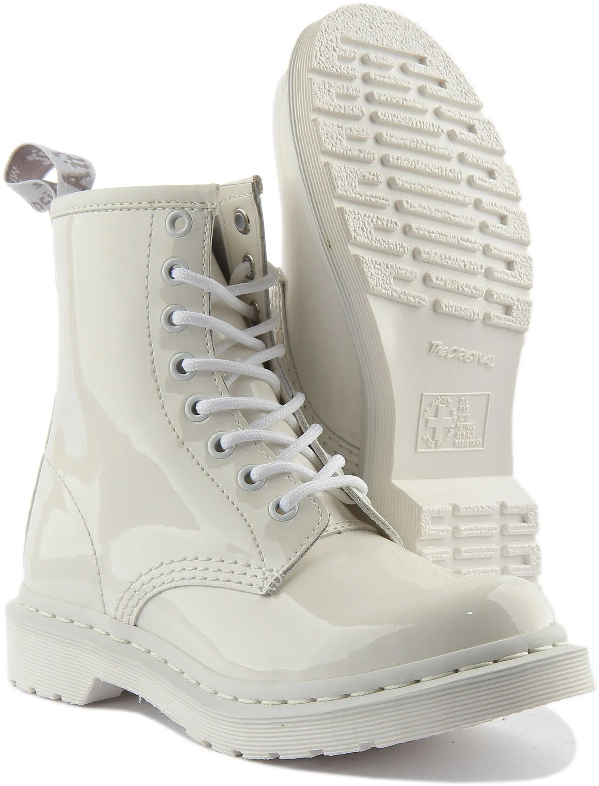Dr Martens 1460 Mono In White Patent For Women Shoes Dr Martens
