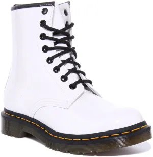 Dr Martens 1460 W In White Patent For Women Shoes Dr Martens