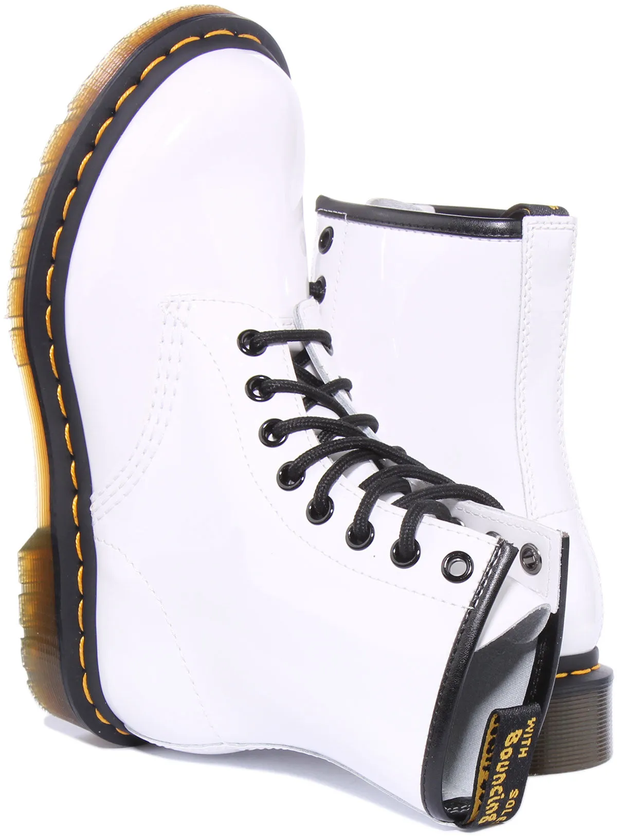 Dr Martens 1460 W In White Patent For Women Shoes Dr Martens