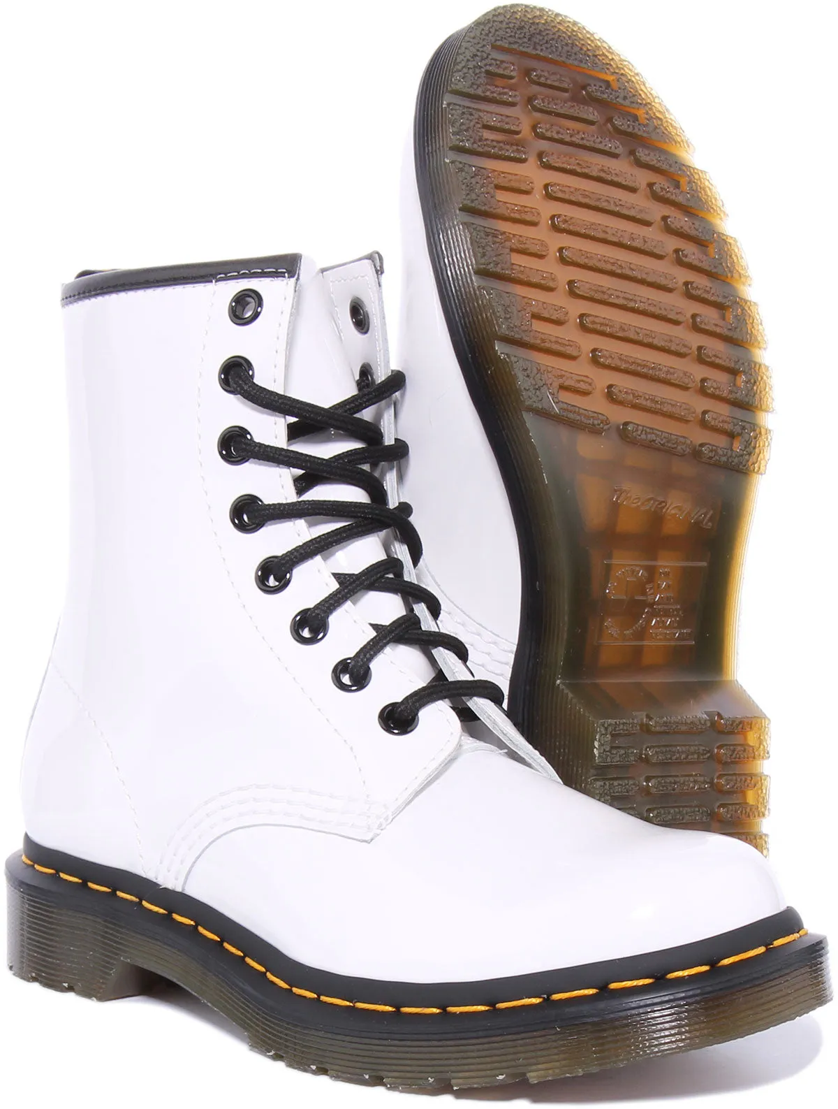 Dr Martens 1460 W In White Patent For Women Shoes Dr Martens
