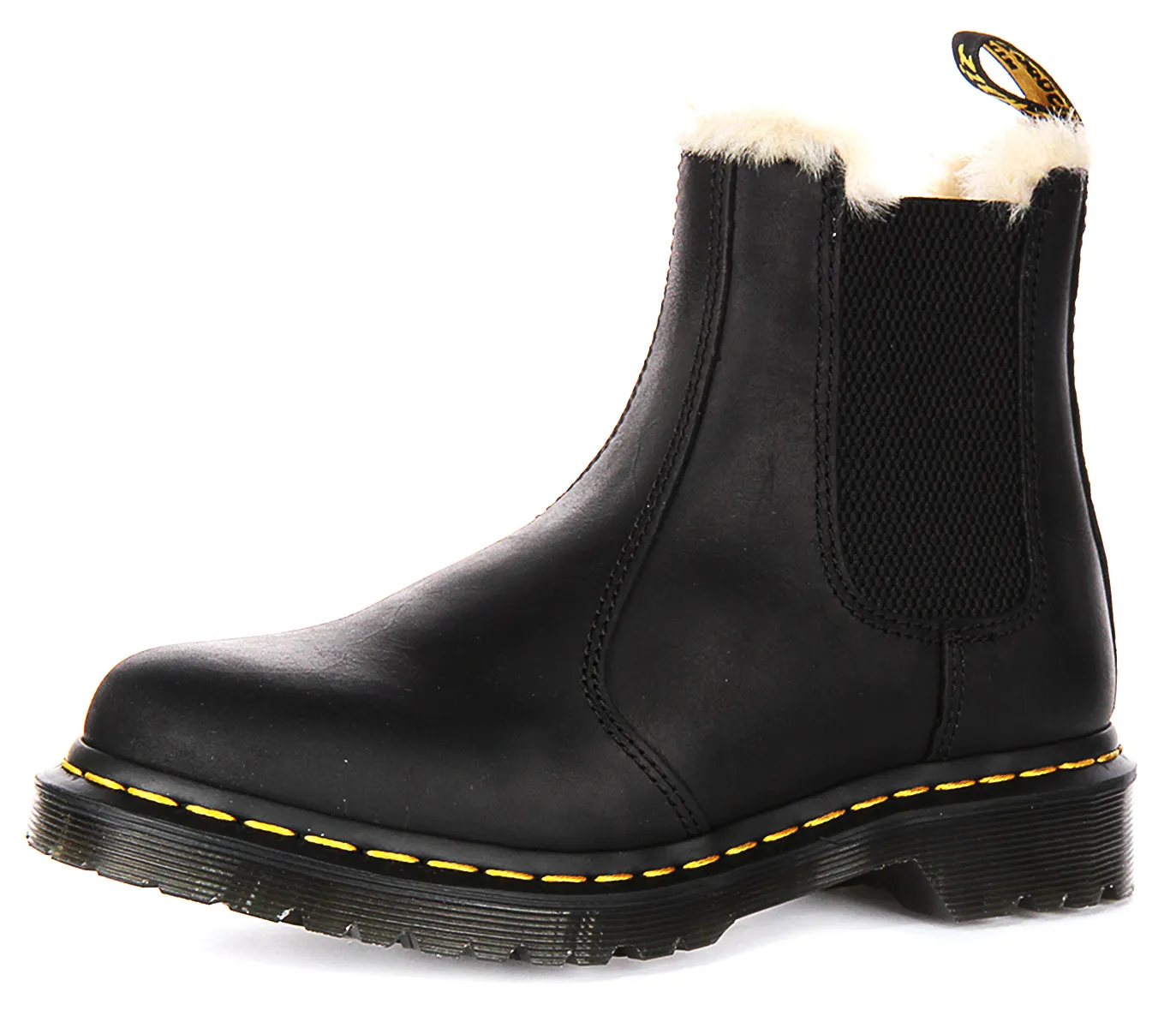 Dr Martens 2976 Leonore In Black Fur Lined Shoes Dr Martens