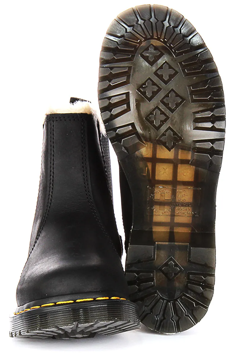 Dr Martens 2976 Leonore In Black Fur Lined Shoes Dr Martens