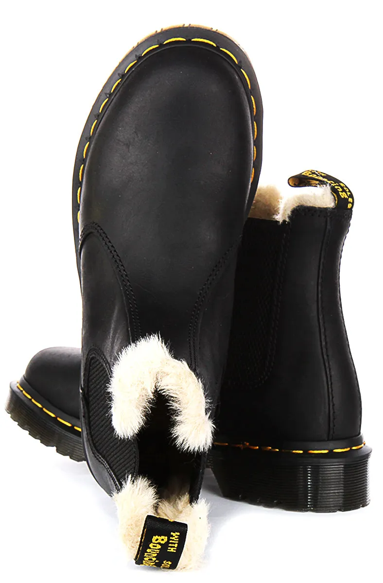 Dr Martens 2976 Leonore In Black Fur Lined Shoes Dr Martens