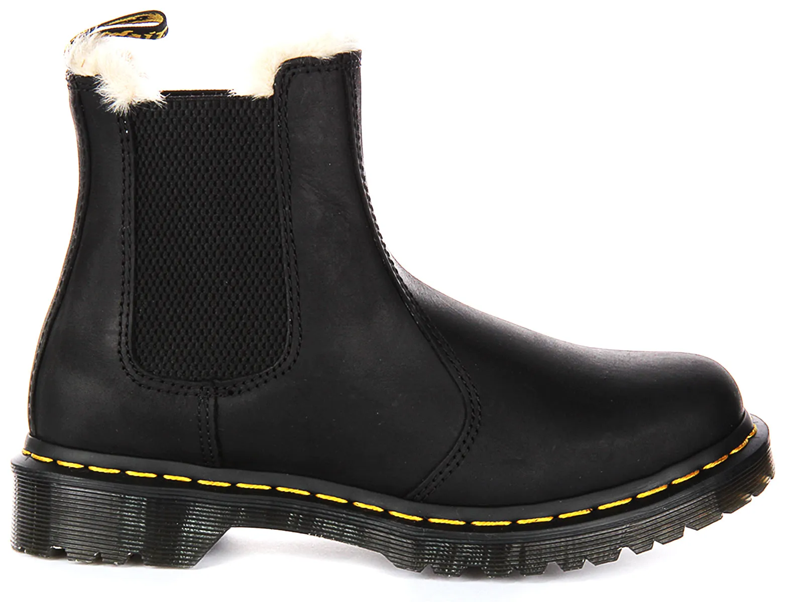 Dr Martens 2976 Leonore In Black Fur Lined Shoes Dr Martens