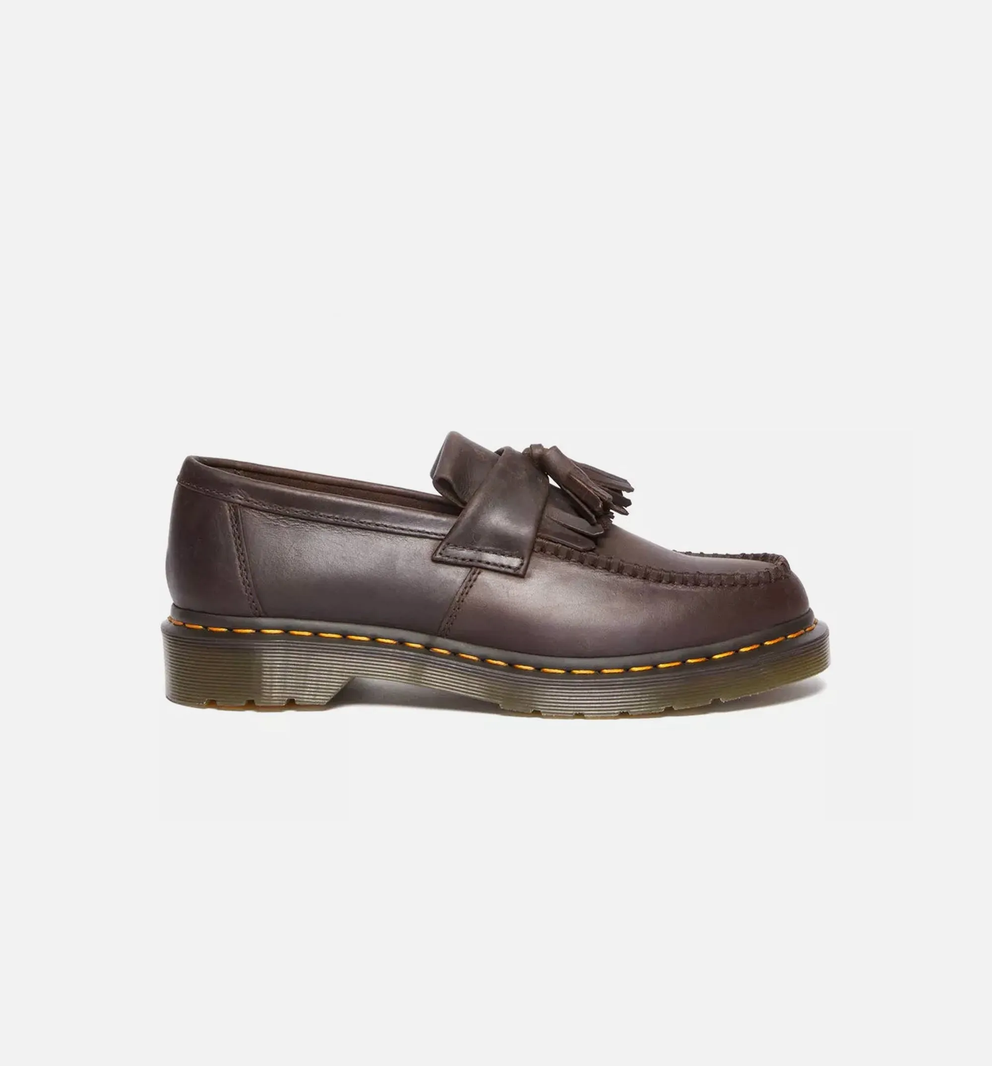 Dr Martens Shoes Adrian Crazy Horse Leather Tassle Loafer Mens Lifestyle Shoe - Dark Brown
